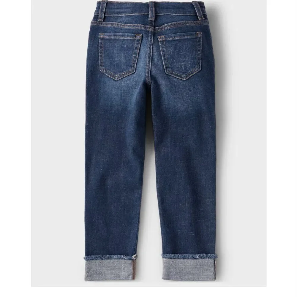 ‎Girls Roll Cuff‎ Straight Jeans - Size 6 - NWT ✨‎👖